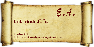 Enk András névjegykártya